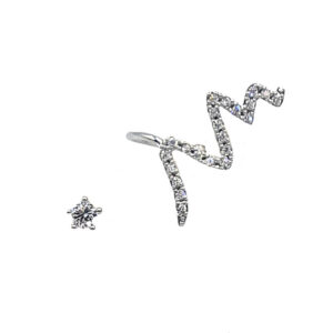 Ear climbers zic zac ασημί